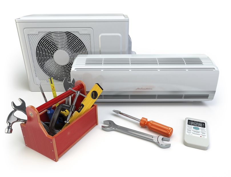 Air conditioner with toolbox
